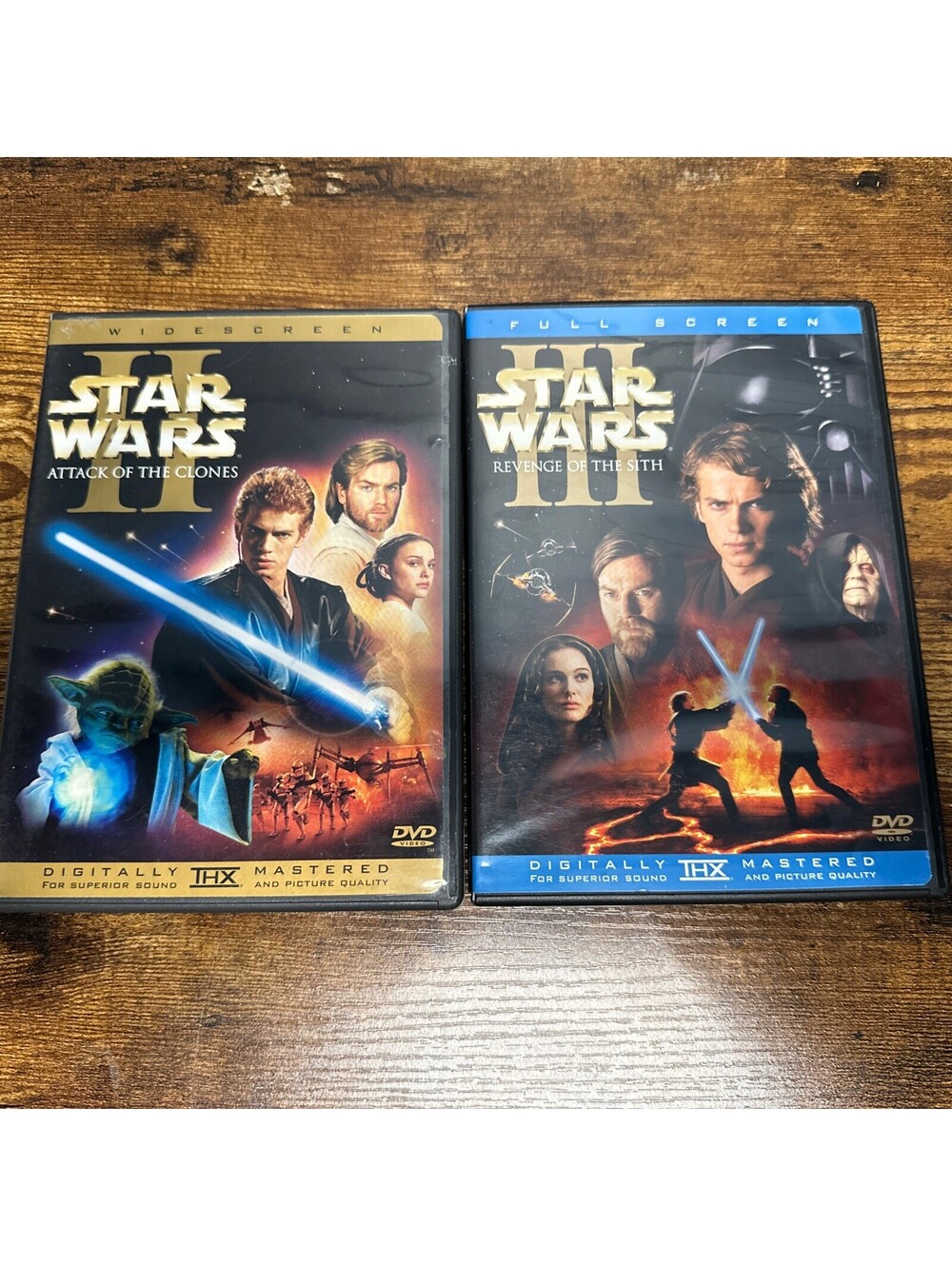 Star Wars Revenge Of The Sith And Attack Of The Clones DVD LOT OF 2